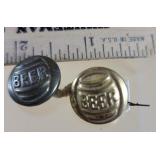 2 brass BEER buttons - prohibition??