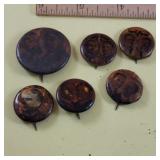 6 political buttons - all have been damp