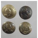 4 rough and ready buttons - 1 has a dent