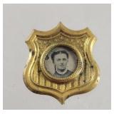 Early pin- with photo of girl - very Americana