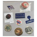 9 misc pins - Lockport NY, james, United beer