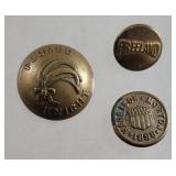 3 buttons - Plumed Knight, freeland, and Harrison