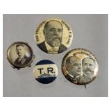 4 pins - roosevelt, mckinley, Richard bland