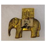 Mechanical McKinley GOP elephant pin