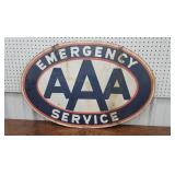 Porcelain double sided AAA emergency service sign