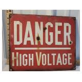 Porcelain - DANGER high voltage sign