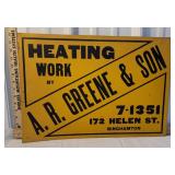 Cardboard sign - Binghamton - A. R. Green & son