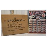 Speedway razor blades store display with original