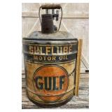 Gulf 5 gallon motor oil can
