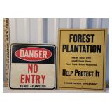 2 cardboard signs - New York nurseries Forest