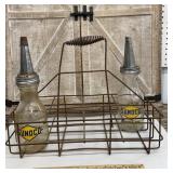 2 Sunoco oil bottles in carrier