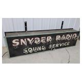 Snyder radio sound service neon sign 70"10"17"