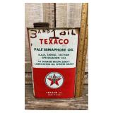 Texaco pale semaphore oil can