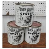3 Bay shore fresh oysters cans