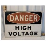 Danger high voltage aluminum sign