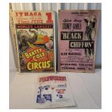 3 Ithaca posters - Clyde Beatty and Cole circus,