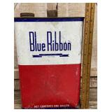 Blue Ribbon 1 gallon motor oil can
