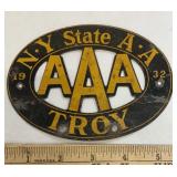 Troy, NY AAA badge 1932