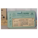 Candor Metal 1967 calendar - Tioga State Bank
