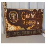 Rusty Grange member sign