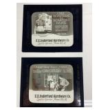 2 C.C. Inderlied Hardware Co. glass advertising