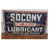 Porcelain Socony chairs grease sign 30"18"