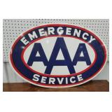 Porcelain AAA emergency service double sided sign