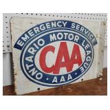 Ontario motor league flange sign 24"17"