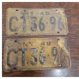 Pair NY license plates