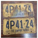 Pair NY license plates