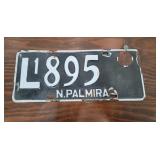 N. Palmira license plate
