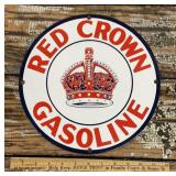 Porcelain Red Crown Gasoline sign