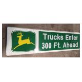 John Deere trucks enter sign - Metal