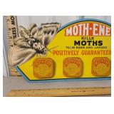 Moth-ene store display cardboard/tin