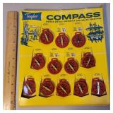 Taylor compasses- old store stock on card
