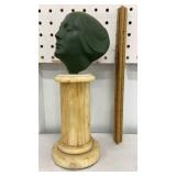 HEAVY Art Deco statue w/ marble base & head