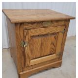 Oak ice box end stand