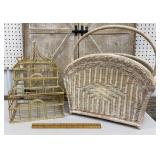 Cage & wicker magazine rack