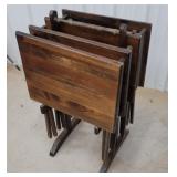 4 snack tables and rack