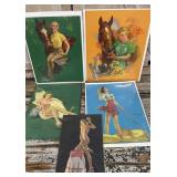 5 pin-up type prints