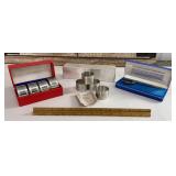 Pewter napkin rings & replica Puritan spoon