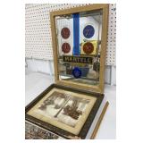 Martel Cognac bar mirror & framed photograph