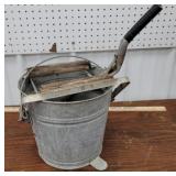 Galvanized mop bucket