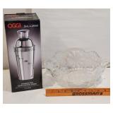 Oggi Cocktail Shaker & Flower Glass Bowl