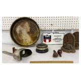 Beer tray, equipment sign, bookends, pipes etc