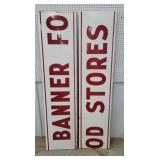Banner food store 2pc porcelain sign 144"x18"