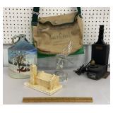 Arctic Creel, glass flower frog w/ bird, painted