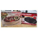 George Foreman grill and Dazey indoor electric