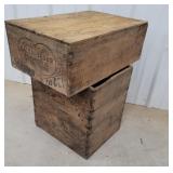 2 wooden crates
