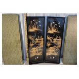 2 beautiful carved shadow boxes - japanese? With